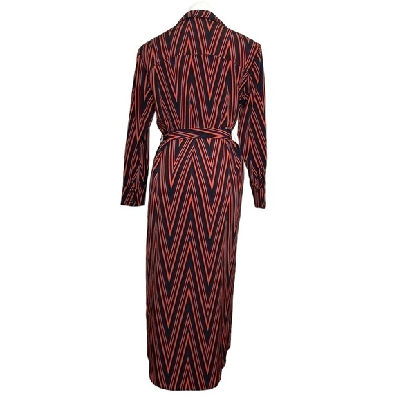 Topshop geometric black red midi dress 6 - Picture 5 of 8